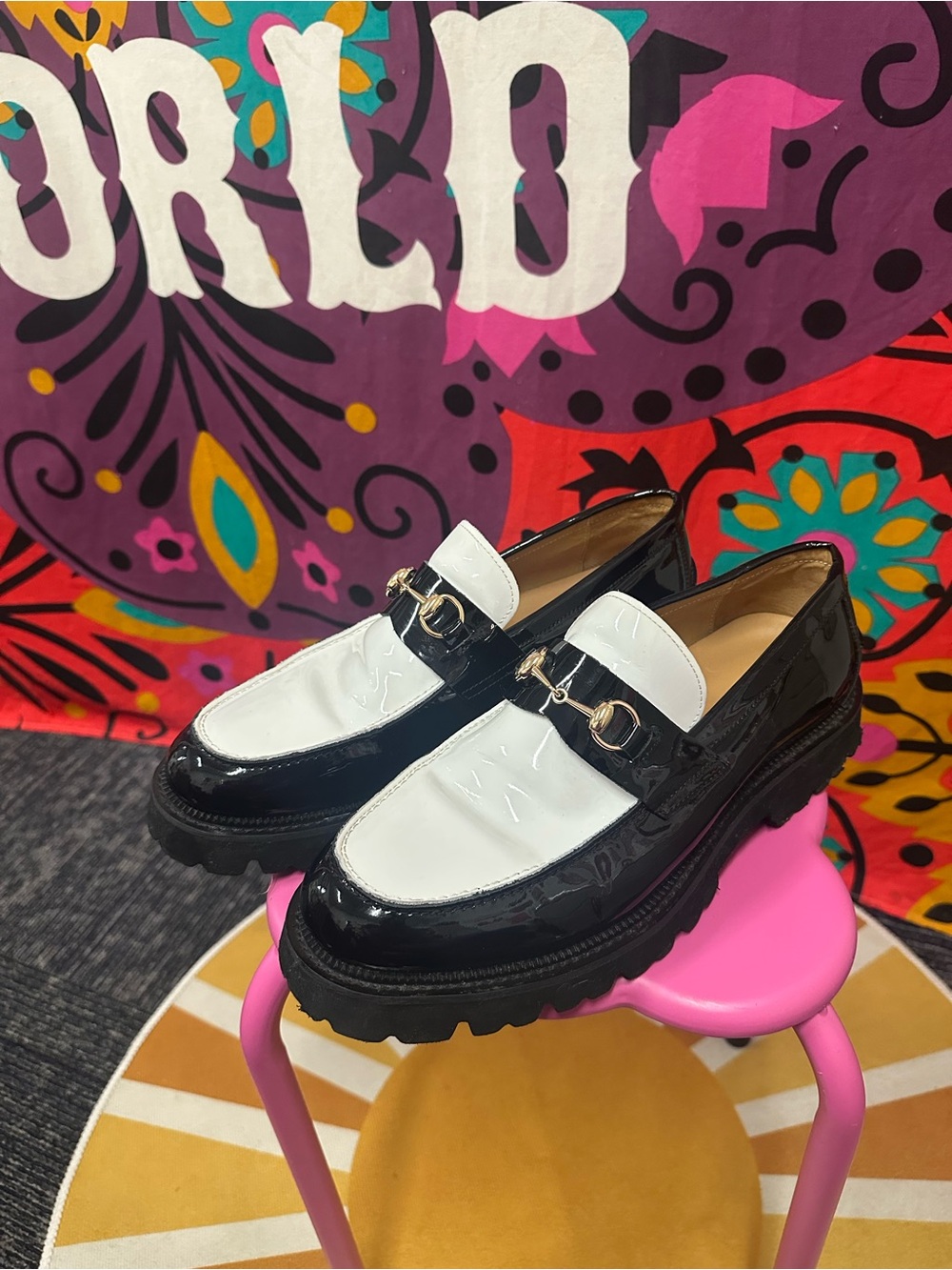 MARC NOLAN Men’s Blake Colorblock patent leather Loafers Sz 9 (11)
